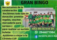 Categorías infantiles de Arco Iris organizan un Bingo Familiar para juntar fondos y viajar a la Córdoba Cup
