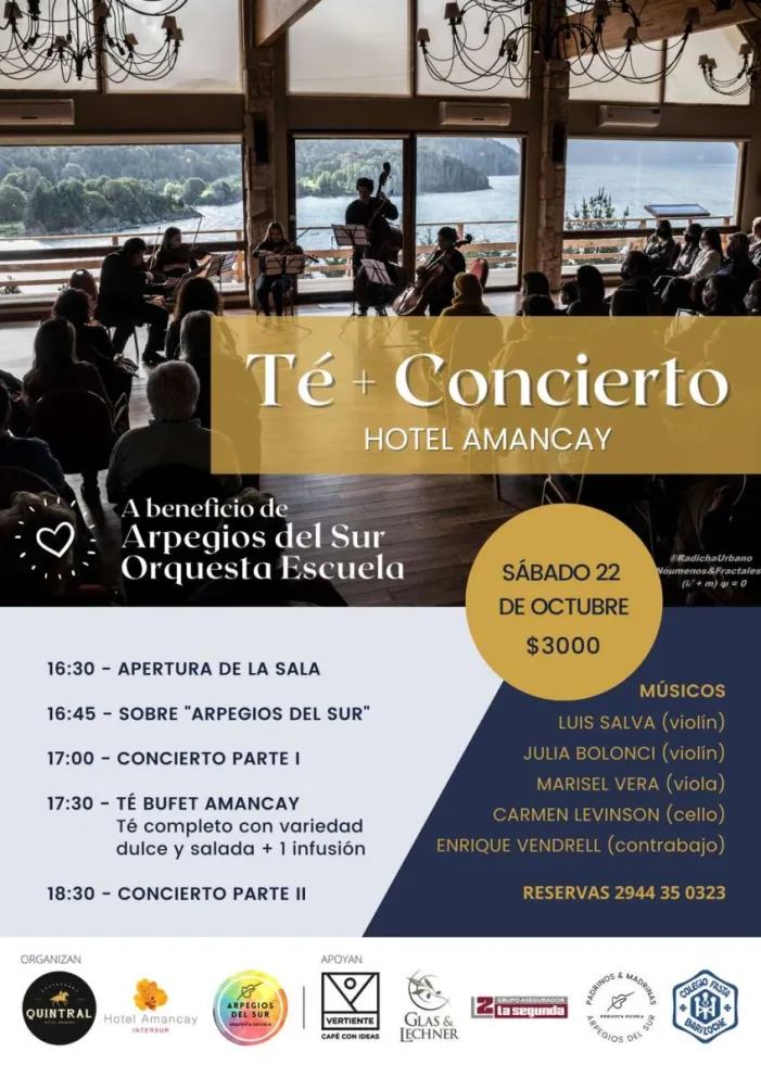 Té-Concierto en el Hotel Amancay a beneficio de Arpegios del Sur Orquesta Escuela