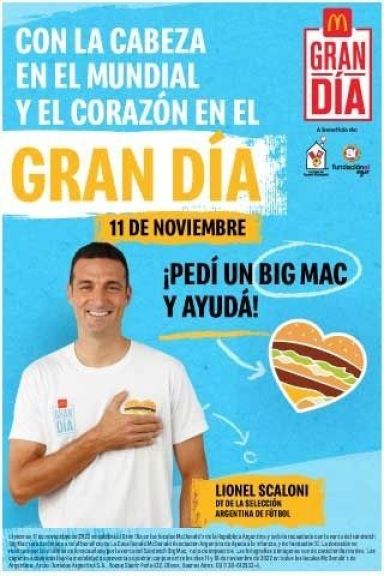 McDonald’s realizará este viernes la gran jornada solidaria Gran Día