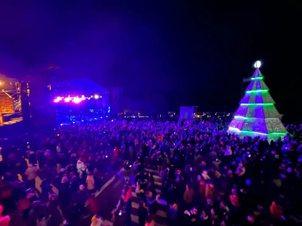 Con el encendido del Árbol Gigante en el Centro Cívico, arranca "Navidad en Bariloche"