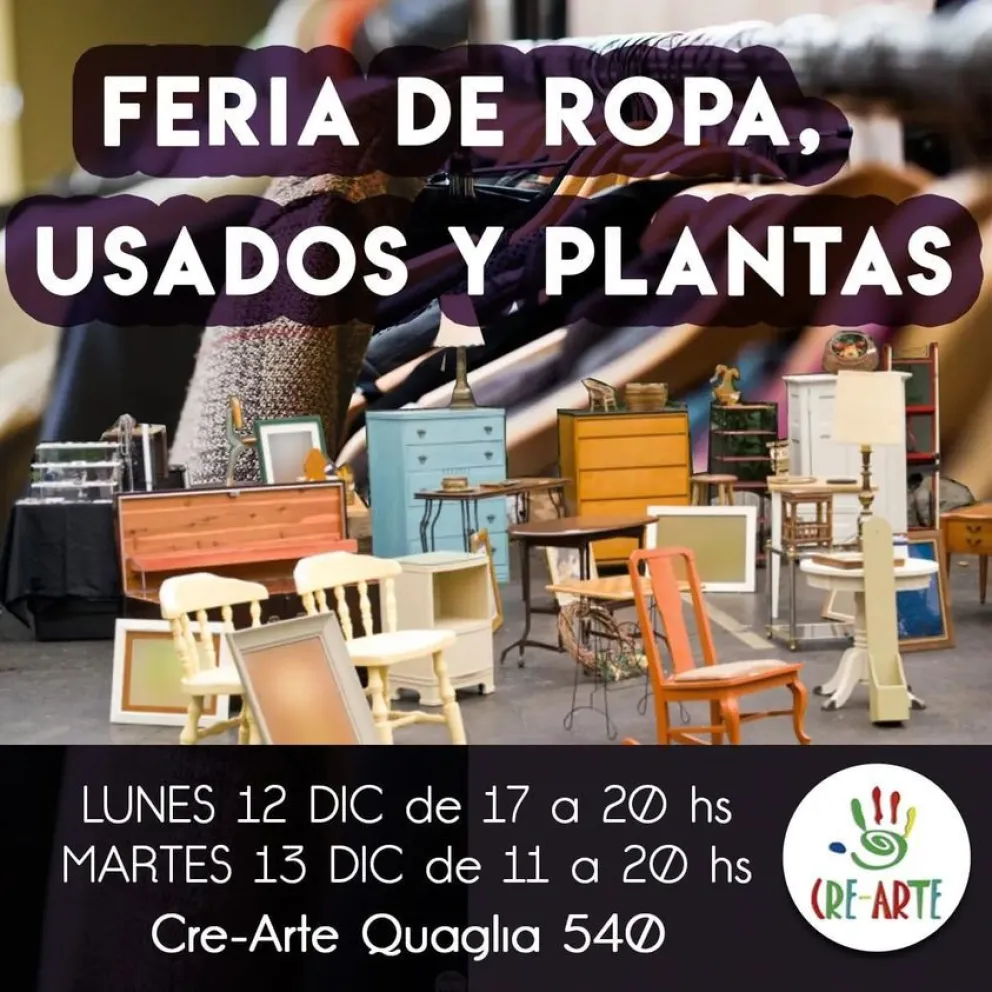 Comienza una nueva feria de ropa, usados y plantas a beneficio de Cre-Arte