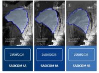 El SAOCOM monitorea el témpano gigante que se desprendió en la Antártida
