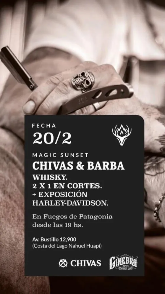 El 20  de febrero llega "Chivas & Barba": Cortes, tragos y exposición de Harley Davidson
