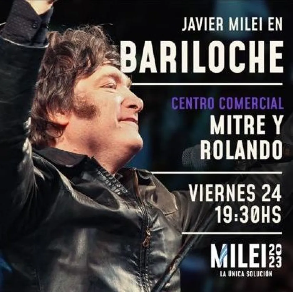 Este viernes Javier Milei visitará Bariloche