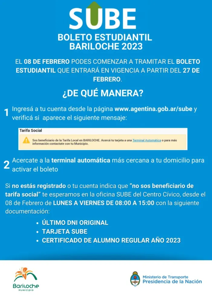 SUBE: Continúa la activación del boleto estudiantil