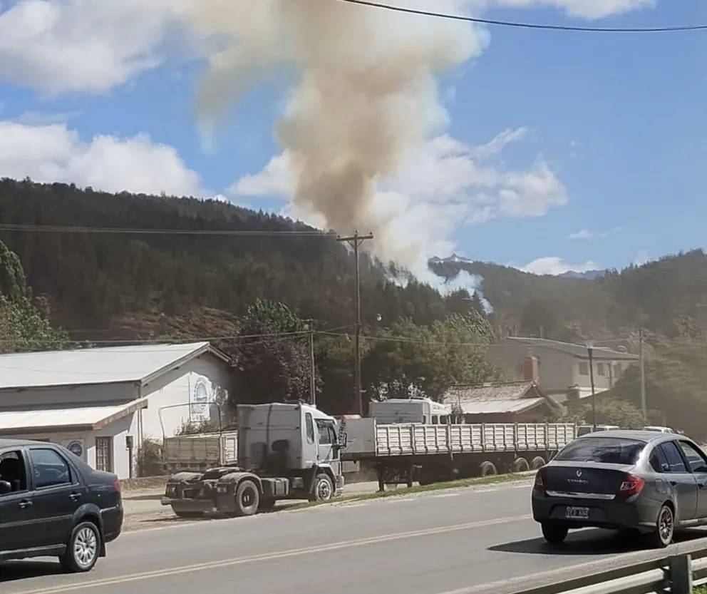 Combaten un importante incendio forestal en El Bolsón 