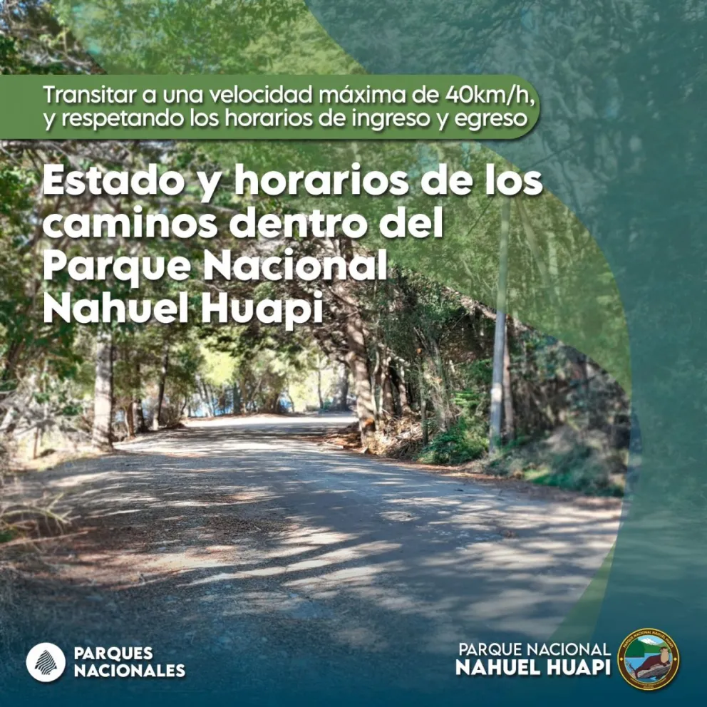 Estado y horarios de los caminos dentro del Parque Nahuel Huapi