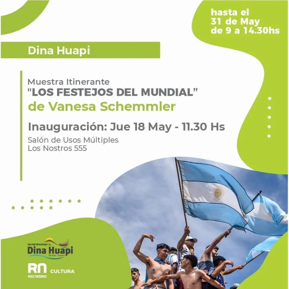 Dina Huapi tendrá una muestra fotográfica itinerante sobre los festejos del Mundial