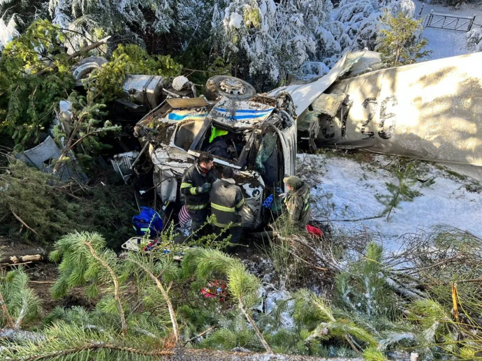Saquearon el camión que volcó en la zona del Foyel